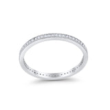 Full Eternity Stackable Band Rings Simulated CZ 925 Sterling Silver