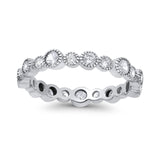 Full Eternity Wedding Ring Simulated Cubic Zirconia 925 Sterling Silver