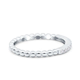 Half Eternity Wedding Band Ring Round Simulated Cubic Zirconia 925 Sterling Silver