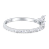 Half Eternity Fashion Ring Marquise Simulated Cubic Zirconia 925 Sterling Silver (9mm)