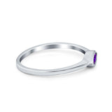 Petite Dainty Wedding Ring Marquise Simulated Amethyst CZ 925 Sterling Silver