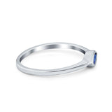 Petite Dainty Wedding Ring Marquise Simulated Blue Sapphire CZ 925 Sterling Silver