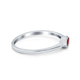 Petite Dainty Wedding Ring Marquise Simulated Garnet CZ 925 Sterling Silver