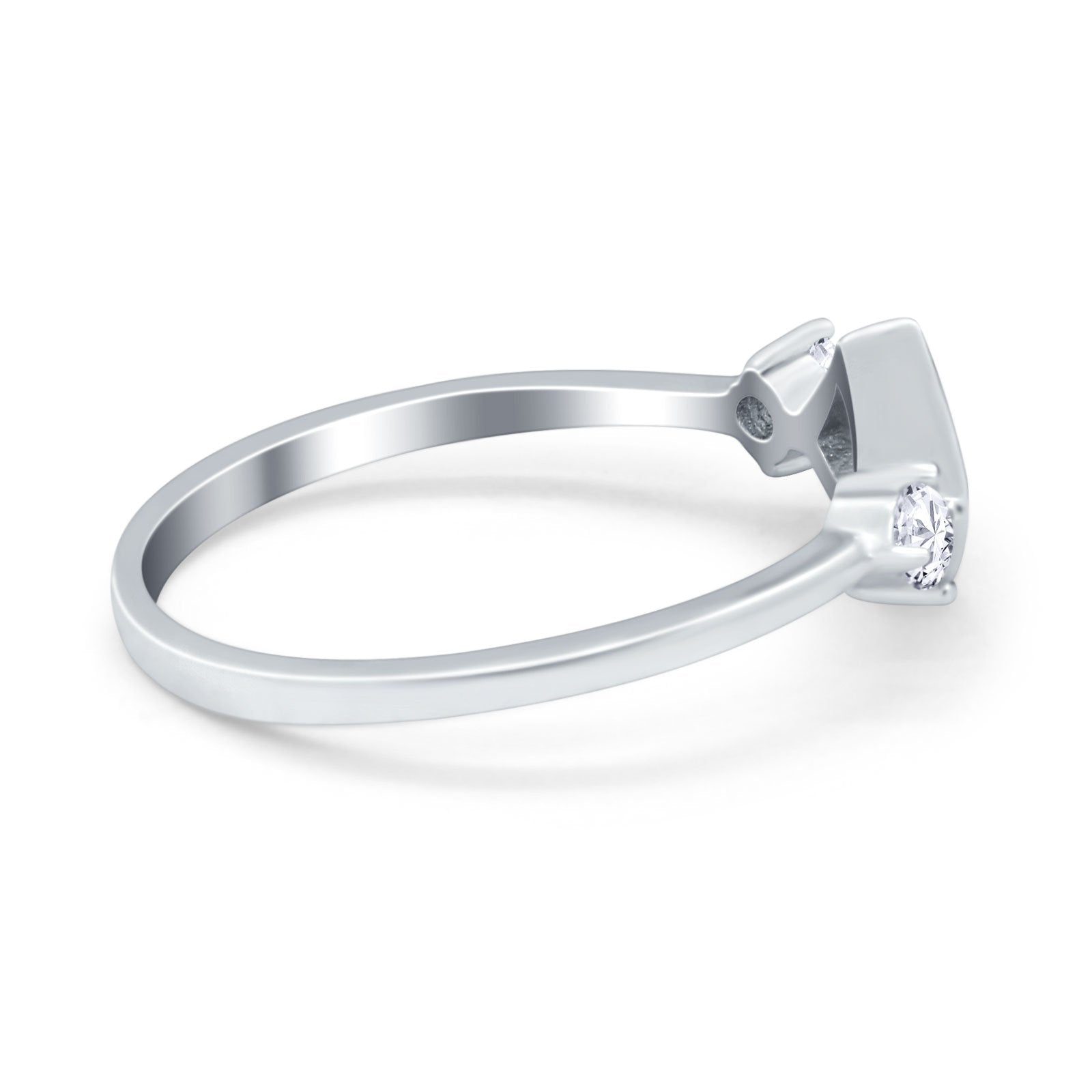 Fashion Thumb Ring Square Lab Created Blue Opal 925 Sterling Silver