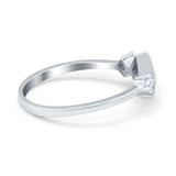 Fashion Thumb Ring Square Lab Created Blue Opal 925 Sterling Silver