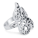 Snake Ring Oxidized Band Solid 925 Sterling Silver (28mm)