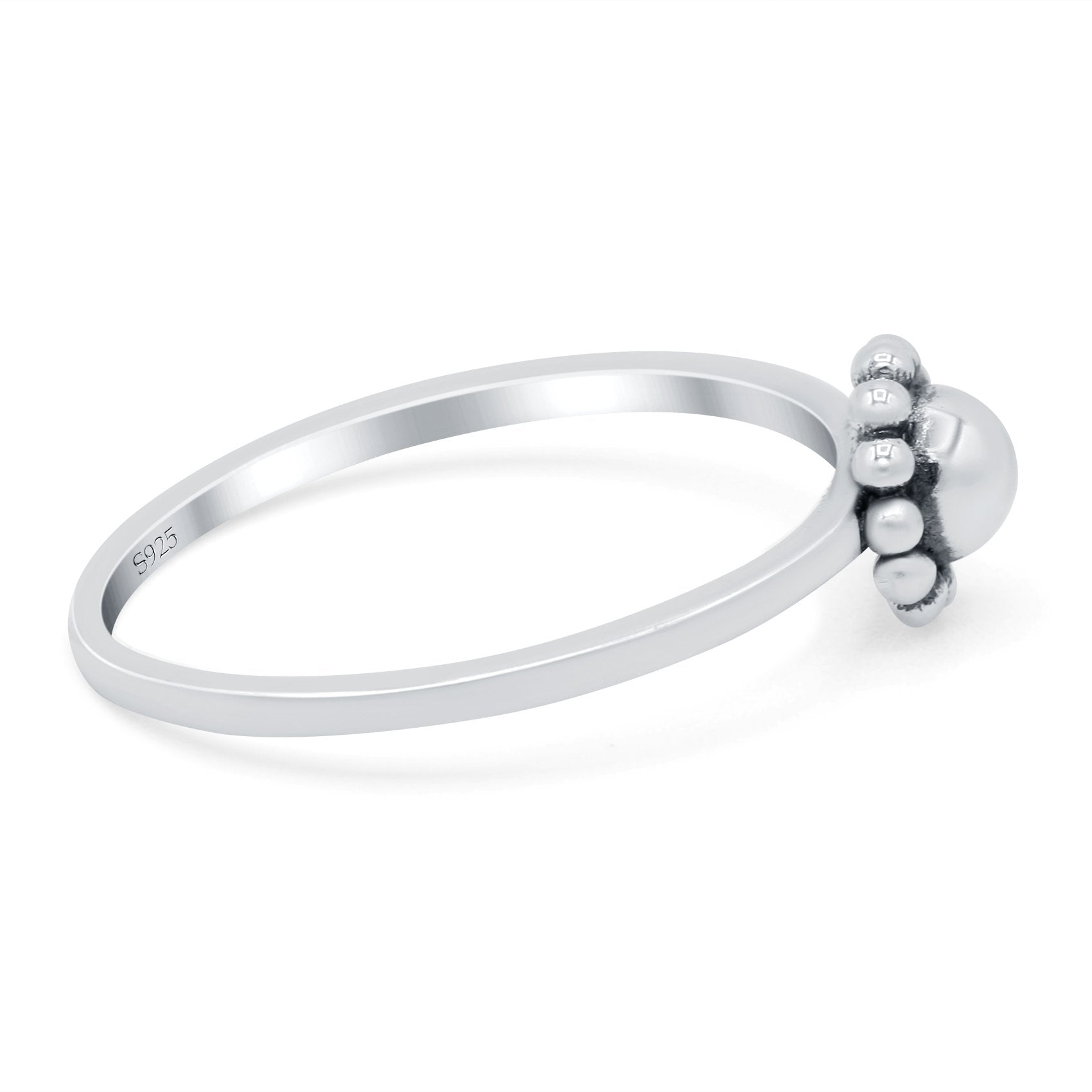 Bali Oxidized Band Solid 925 Sterling Silver Thumb Ring (7mm)