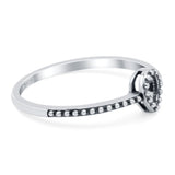 Oxidized Design Pear Teardrop Band Solid 925 Sterling Silver Thumb Ring (6mm)