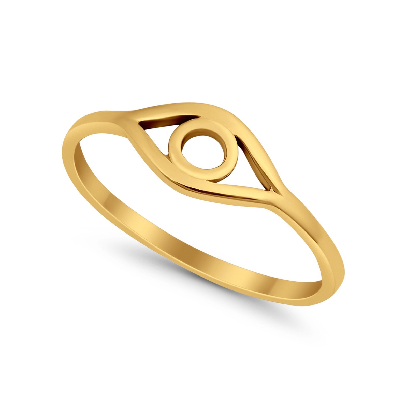 Eye Evil Eye Ring Yellow Tone Solid 925 Sterling Silver