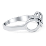 Infinity Band Oxidized Ring Solid 925 Sterling Silver (8mm)