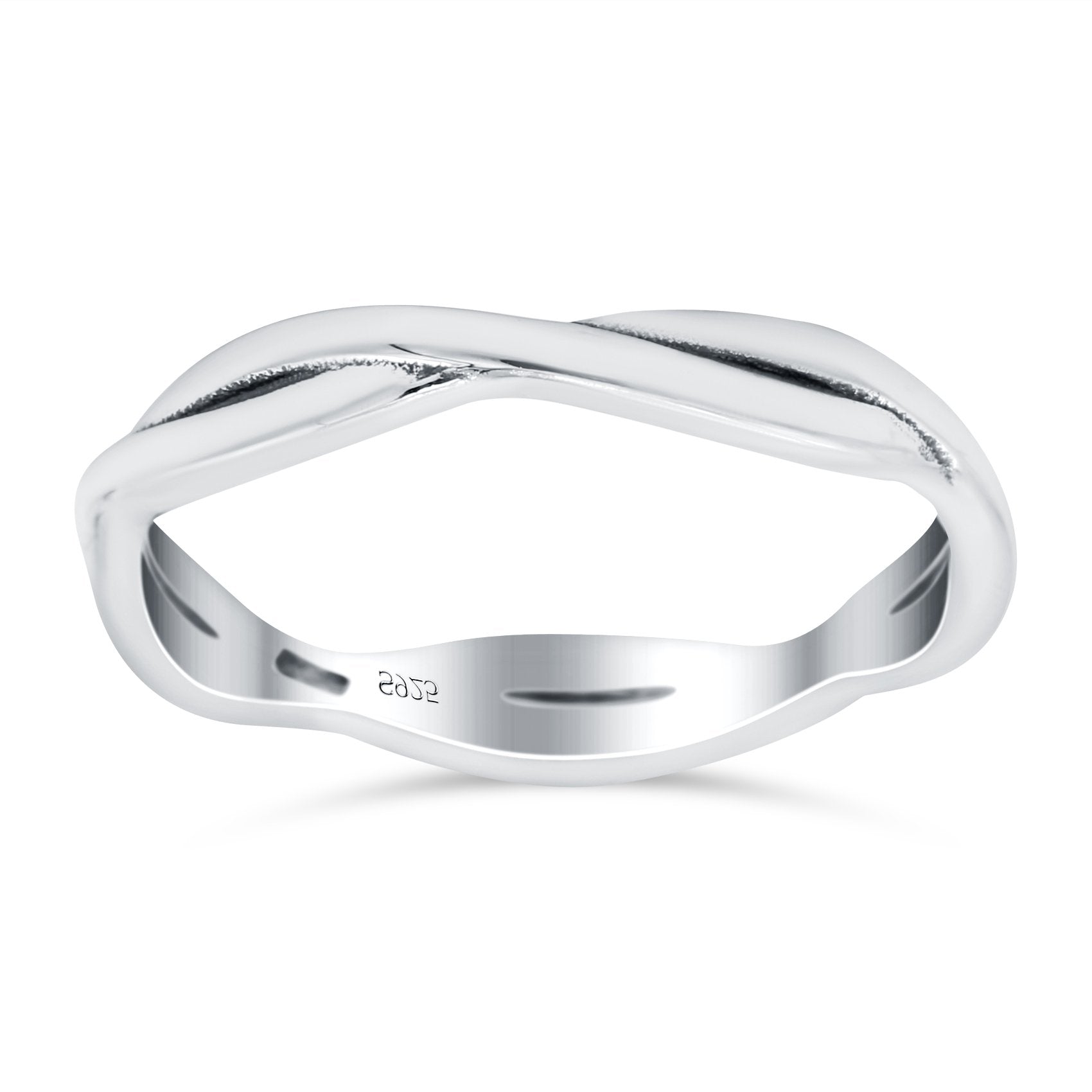 Braid Oxidized Band Solid 925 Sterling Silver Thumb Ring (3mm)