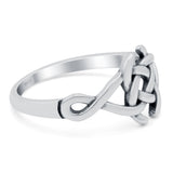 Celtic Oxidized Band Solid 925 Sterling Silver Thumb Ring (10mm)