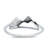 Minimalist Trendy Snow Mountains Fashion Band Solid 925 Sterling Silver Thumb Ring