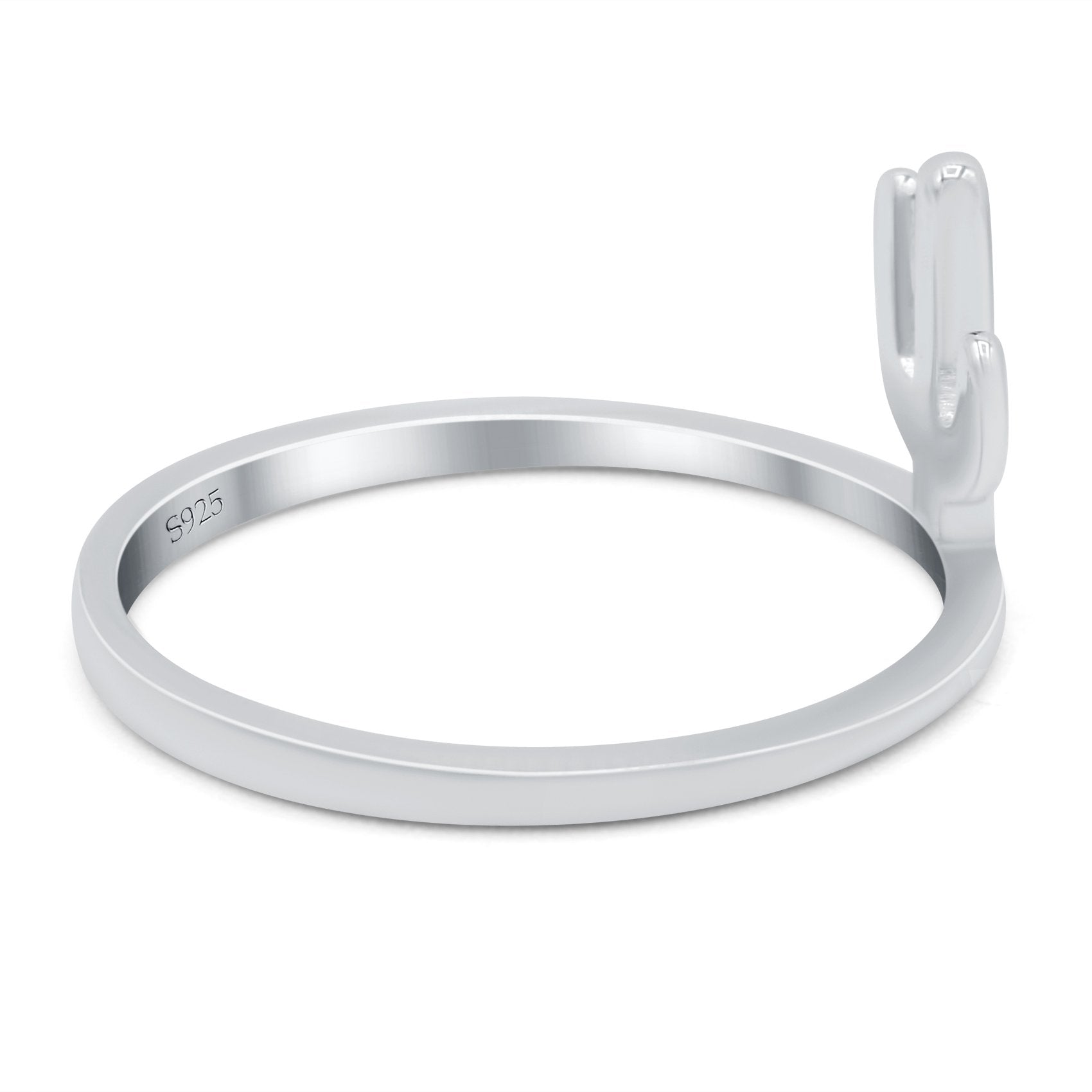 Cactus Oxidized Band Solid 925 Sterling Silver Thumb Ring (10mm)