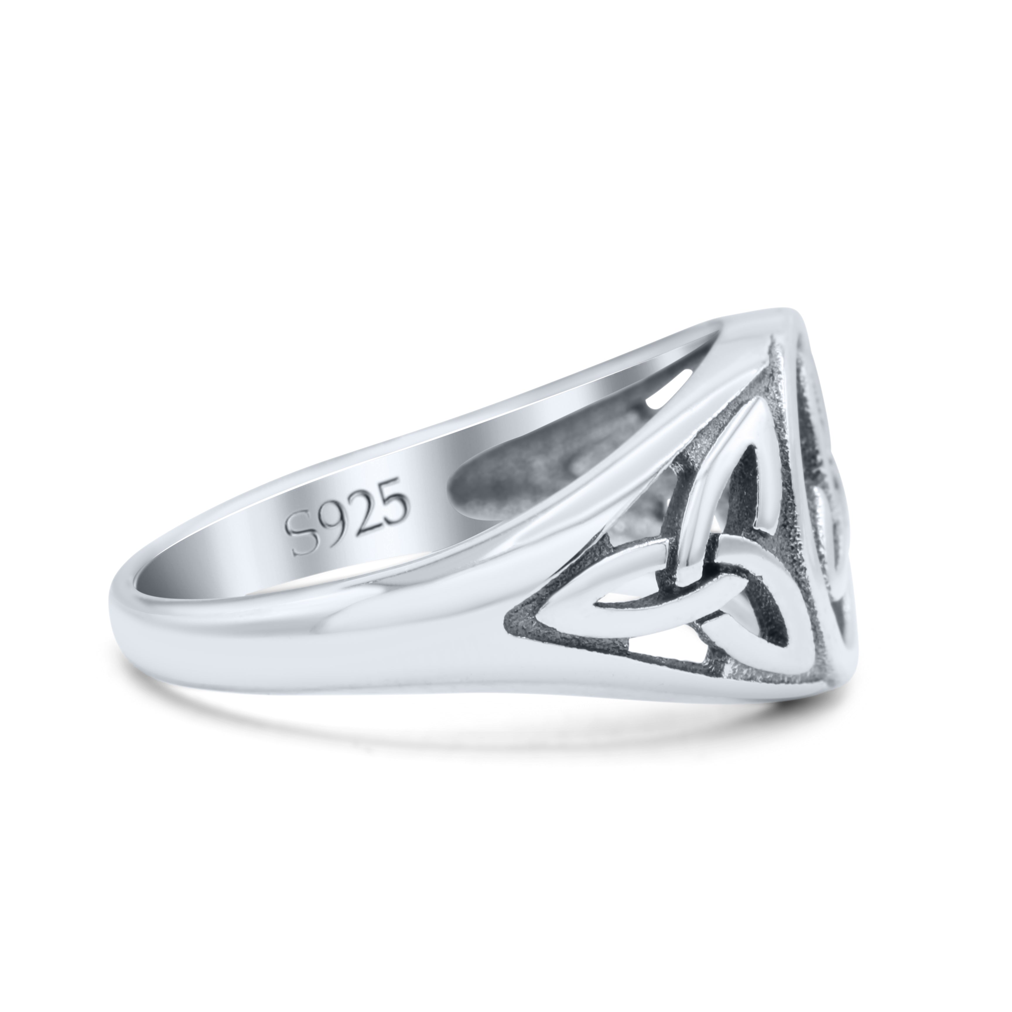 Vintage Celtic Trinity Triquetra Knot Attractive Design Oxidized Band