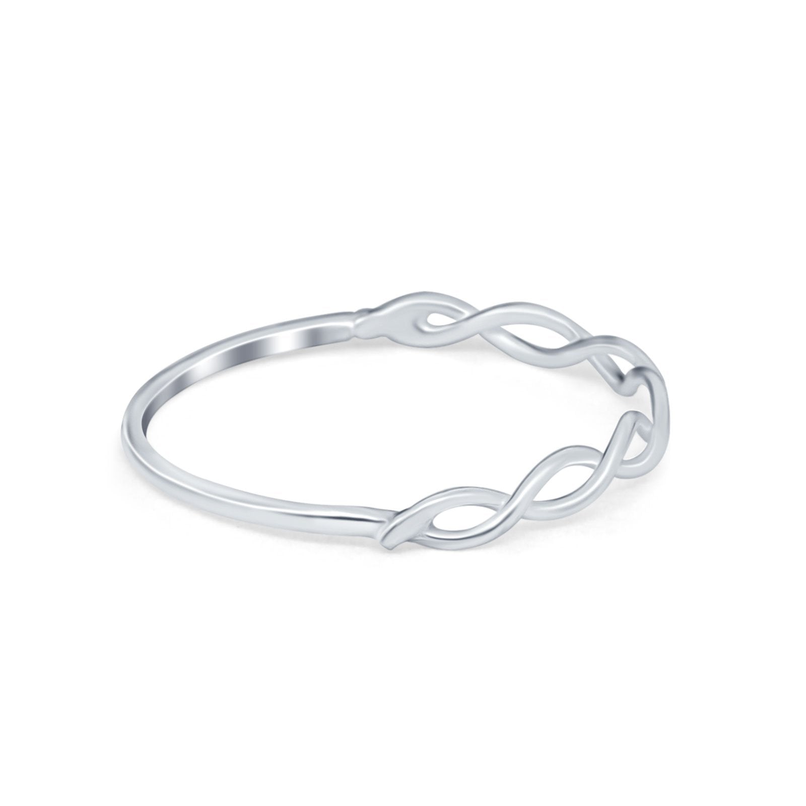 Infinity Band Ring Crisscross Thumb Plain Ring 925 Sterling Silver