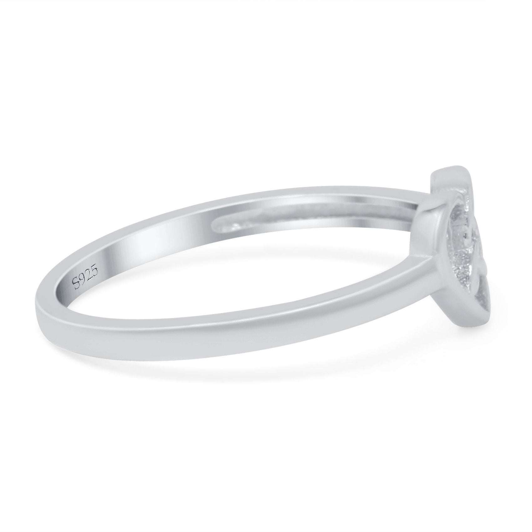 Celtic Heart Band Oxidized Thumb Ring Solid 925 Sterling Silver (7mm)