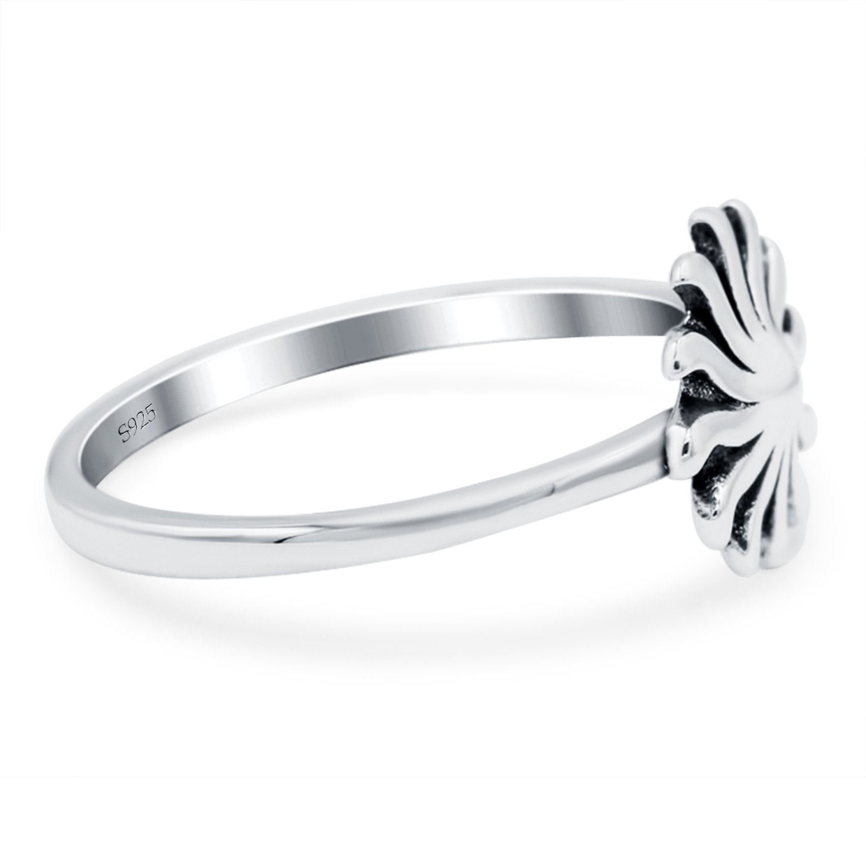 Sun Oxidized Band Solid 925 Sterling Silver Thumb Ring (10mm)