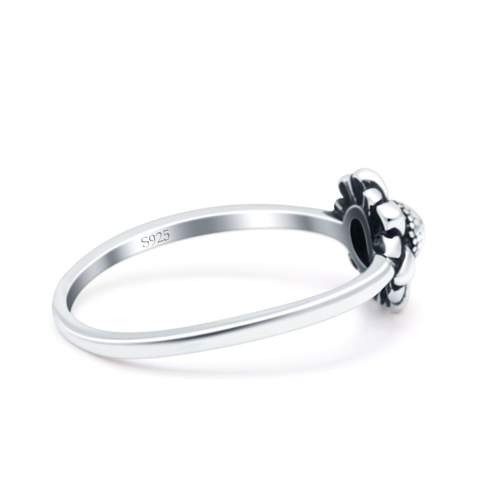 Sunflower Ring Oxidized 925 Sterling Silver (9mm)