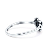 Sunflower Ring Oxidized 925 Sterling Silver (9mm)