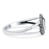 Moon Oxidized Band Solid 925 Sterling Silver Thumb Ring (10mm)