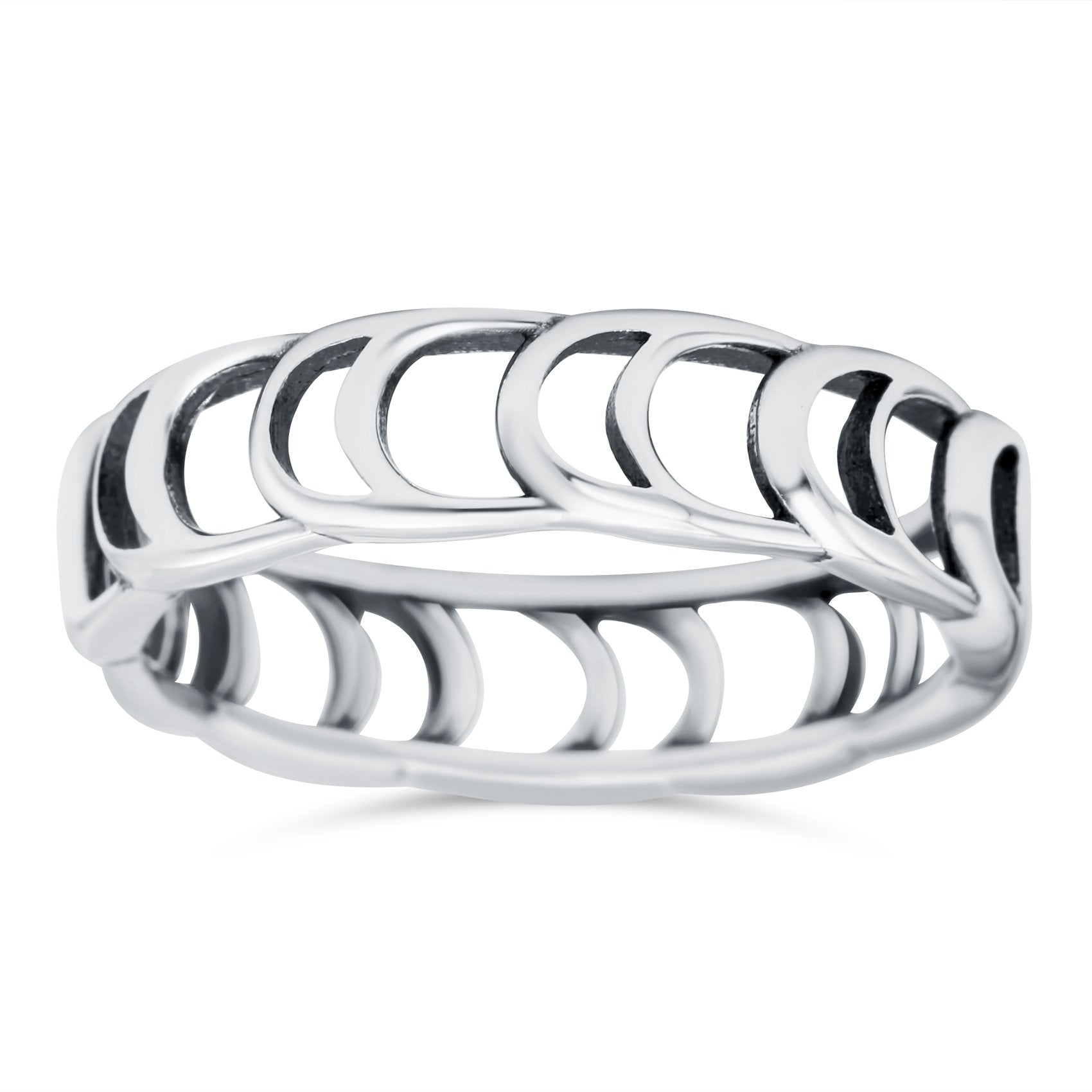 Crescent Moon Oxidized Band Solid 925 Sterling Silver Thumb Ring (5mm)