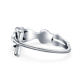 Skeleton Oxidized Band Solid 925 Sterling Silver Ring (9mm)