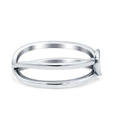 Moon & Star Oxidized Band Solid 925 Sterling Silver Thumb Ring (5.8mm)