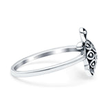 Turtle Oxidized Band Solid 925 Sterling Silver Thumb Ring (12mm)