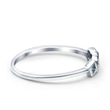 Four Square Eye Style Band Solid 925 Sterling Silver Ring (4mm)