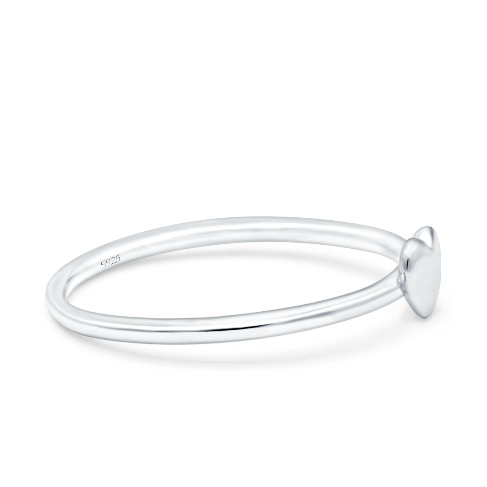 Heart Oxidized Band Solid 925 Sterling Silver Thumb Ring (5mm)