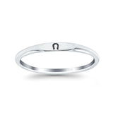 Lucky Horseshoe Oxidized Band Solid 925 Sterling Silver Thumb Ring (2.2mm)