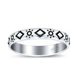 Sun Oxidized Band Solid 925 Sterling Silver Thumb Ring (3mm)