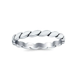 Rope Ring Oxidized Band Solid 925 Sterling Silver Thumb Ring (2mm)
