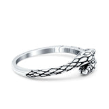 Snakes Band Oxidized Ring Solid 925 Sterling Silver (5.5mm)