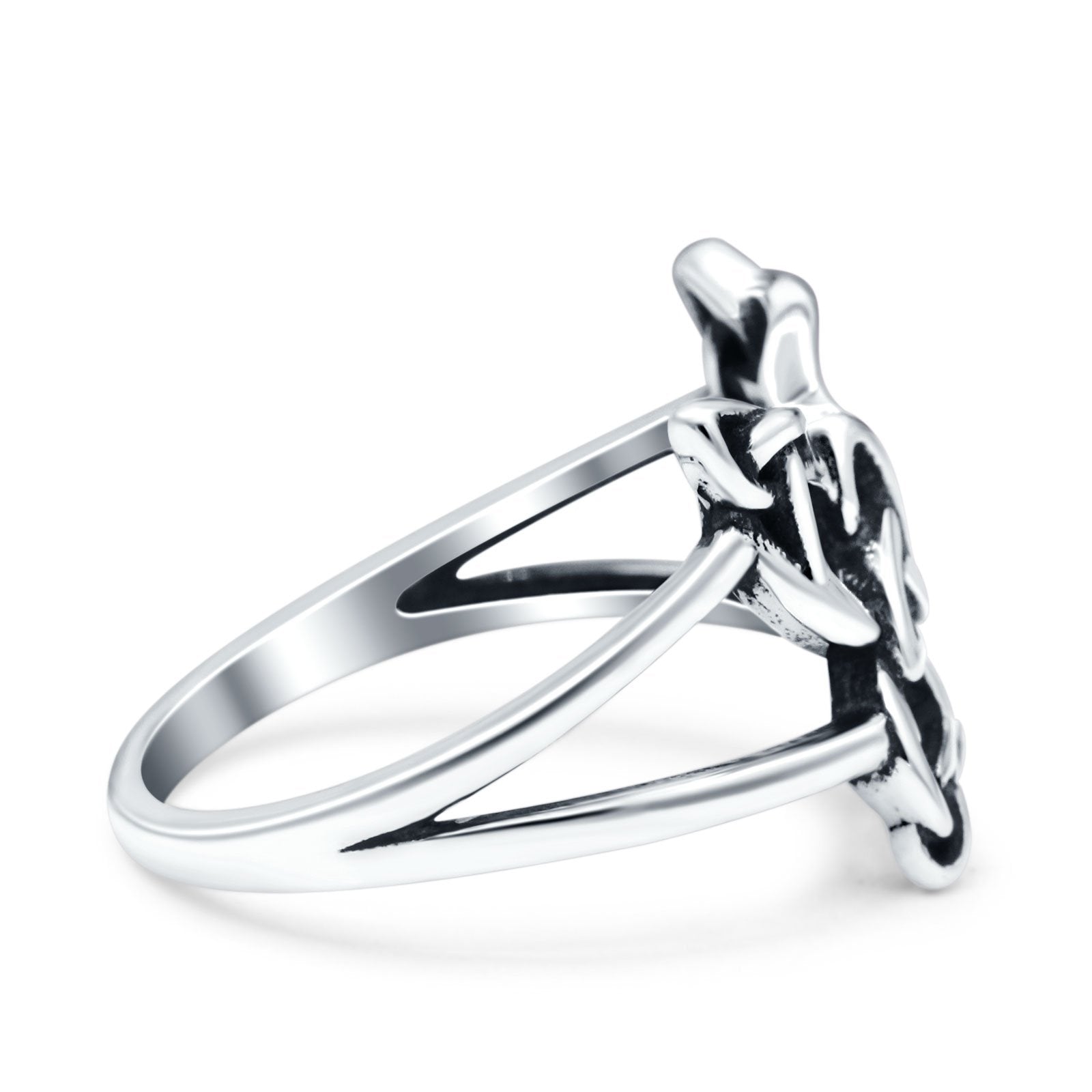 Celtic Butterfly Oxidized Band Solid 925 Sterling Silver Thumb Ring (13.5mm)