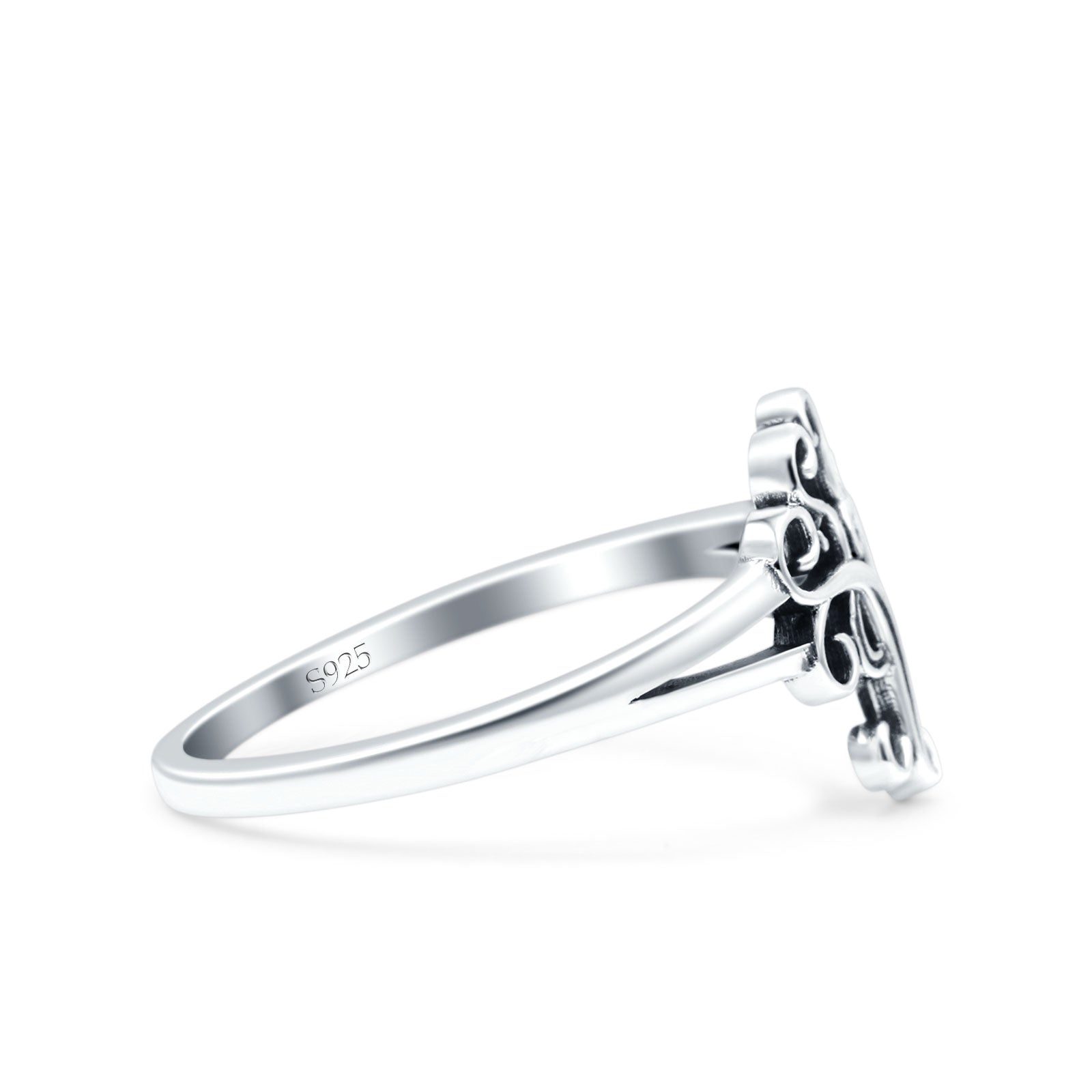 Tree Oxidized Band Solid 925 Sterling Silver Thumb Ring (12mm)