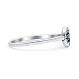 Tree of Life Oxidized Band Solid 925 Sterling Silver Thumb Ring (7mm)