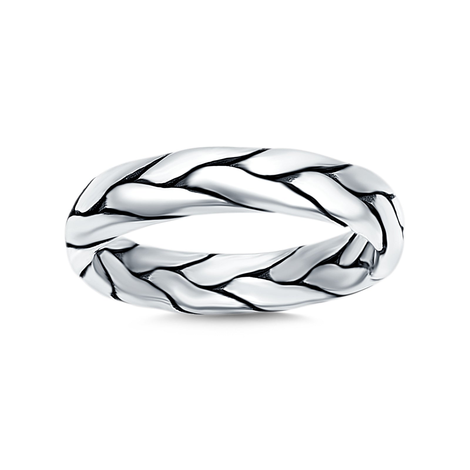 Silver Oxidized Band Solid 925 Sterling Silver Thumb Ring (5mm)