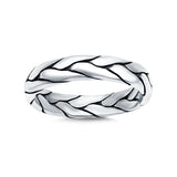 Silver Oxidized Band Solid 925 Sterling Silver Thumb Ring (5mm)