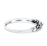 Bali Style Oxidized Band Solid 925 Sterling Silver Thumb Ring (4mm)