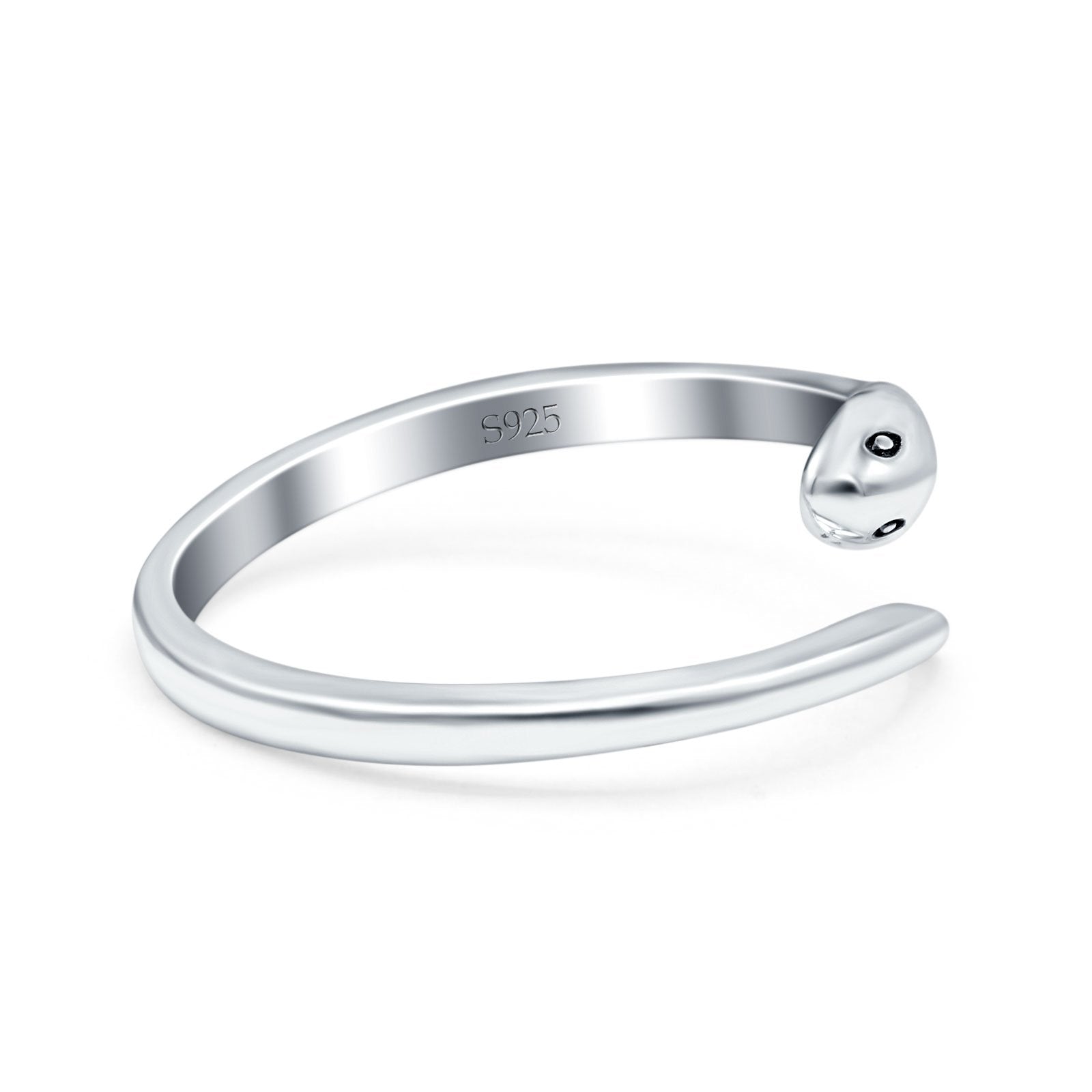 Snake Oxidized Band Solid 925 Sterling Silver Thumb Ring (8mm)