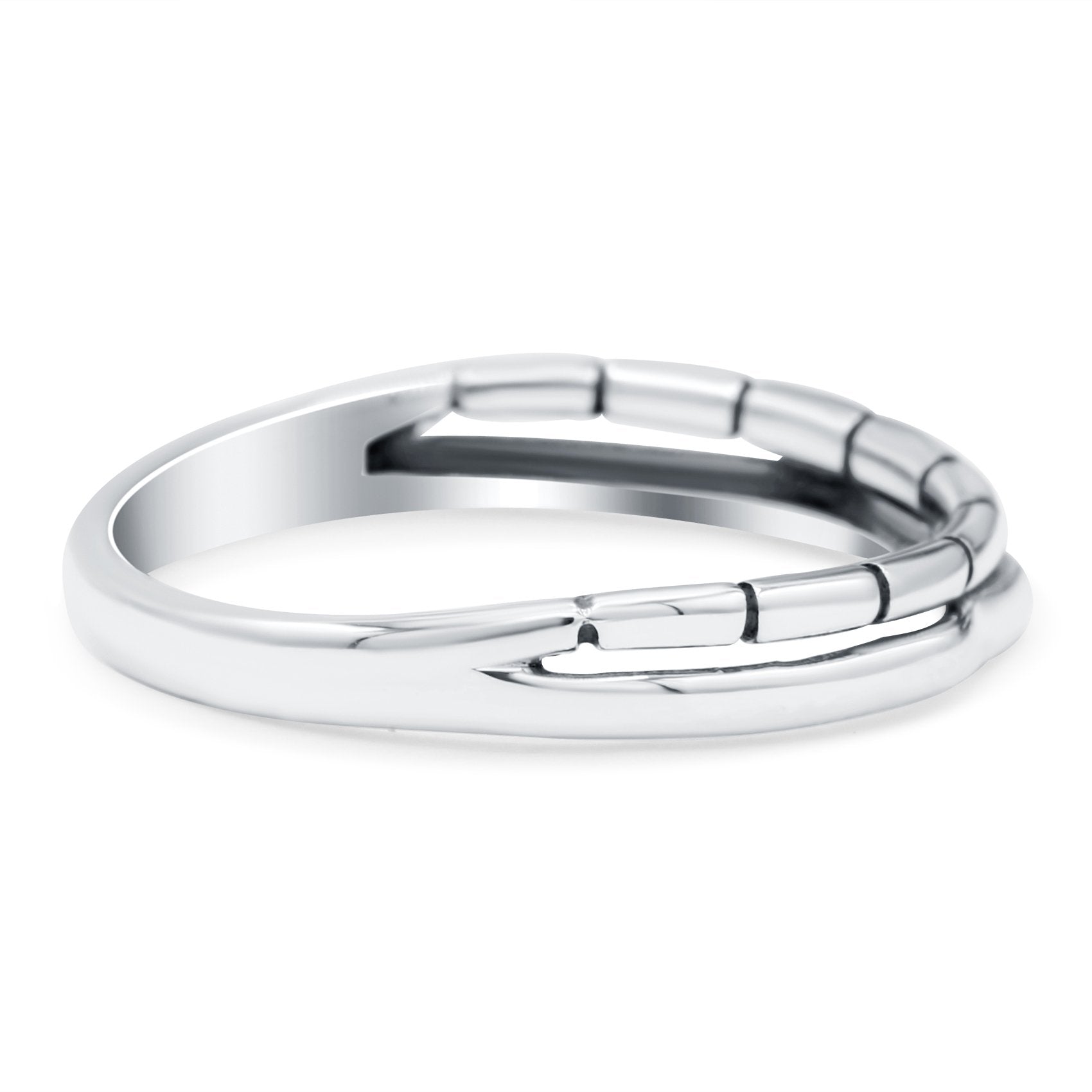 Double Band Oxidized Solid 925 Sterling Silver Thumb Ring (4mm)
