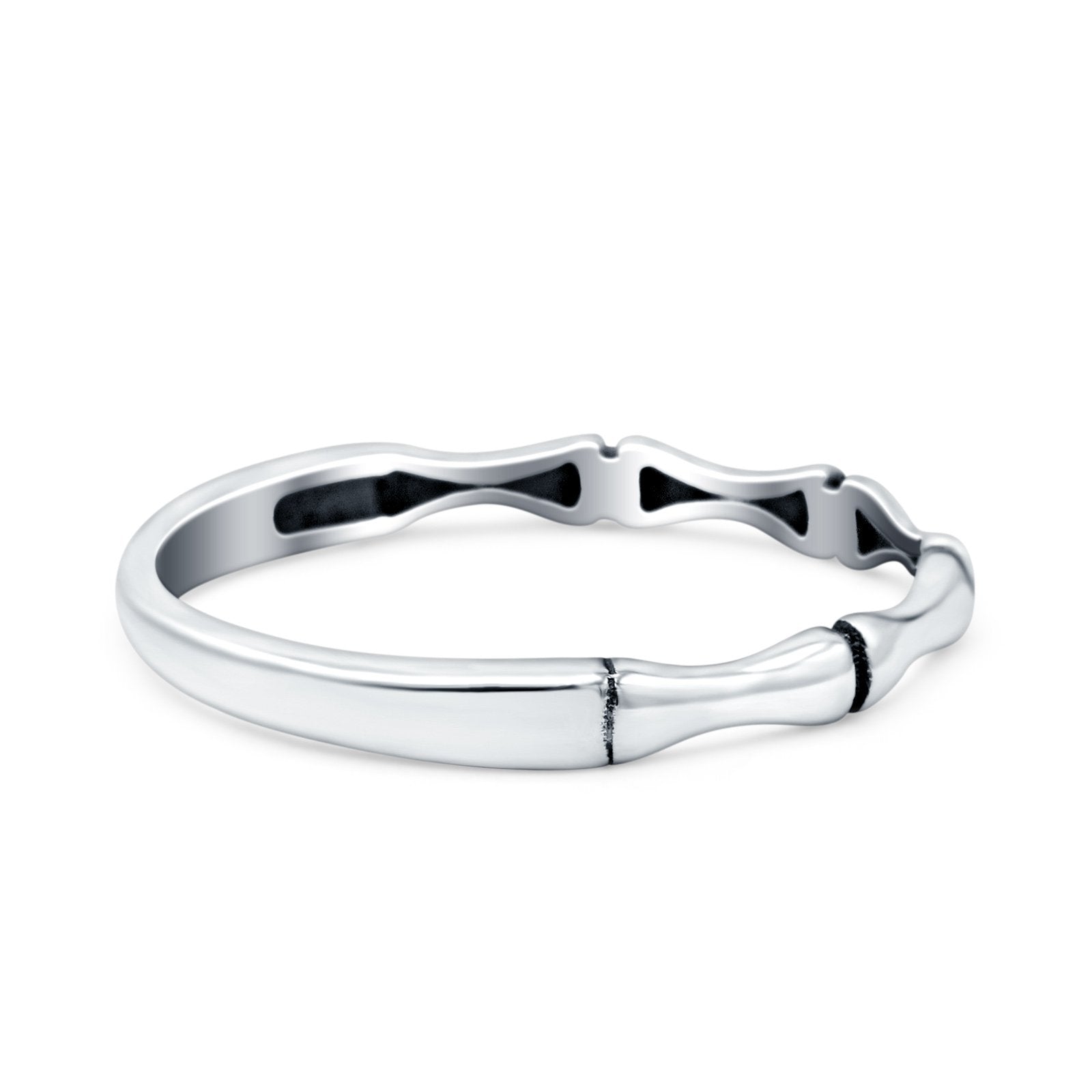 Bamboo Oxidized Band Solid 925 Sterling Silver Thumb Ring (2.5mm)