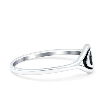 Eye Oxidized Band Solid 925 Sterling Silver Thumb Ring (6mm)