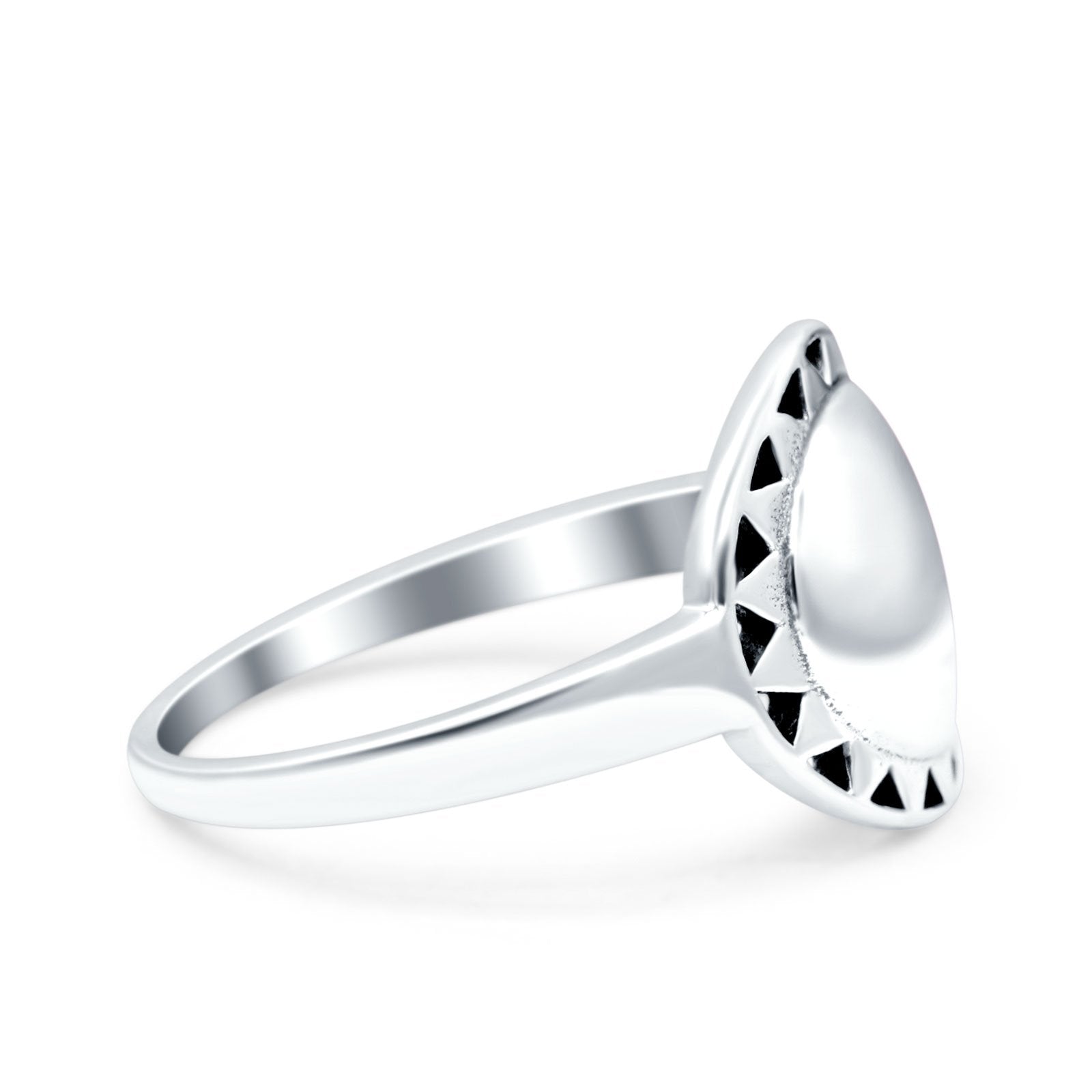 Sun Oxidized Band Solid 925 Sterling Silver Thumb Ring (12.8mm)