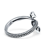 Snake Oxidized Band Solid 925 Sterling Silver Thumb Ring (18mm)