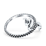 Snake Oxidized Band Solid 925 Sterling Silver Thumb Ring (21mm)