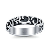 Silver Oxidized Band Solid 925 Sterling Silver Thumb Ring (5.5mm)