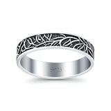 Tree Branches Oxidized Band Solid 925 Sterling Silver Thumb Ring (4.5mm)
